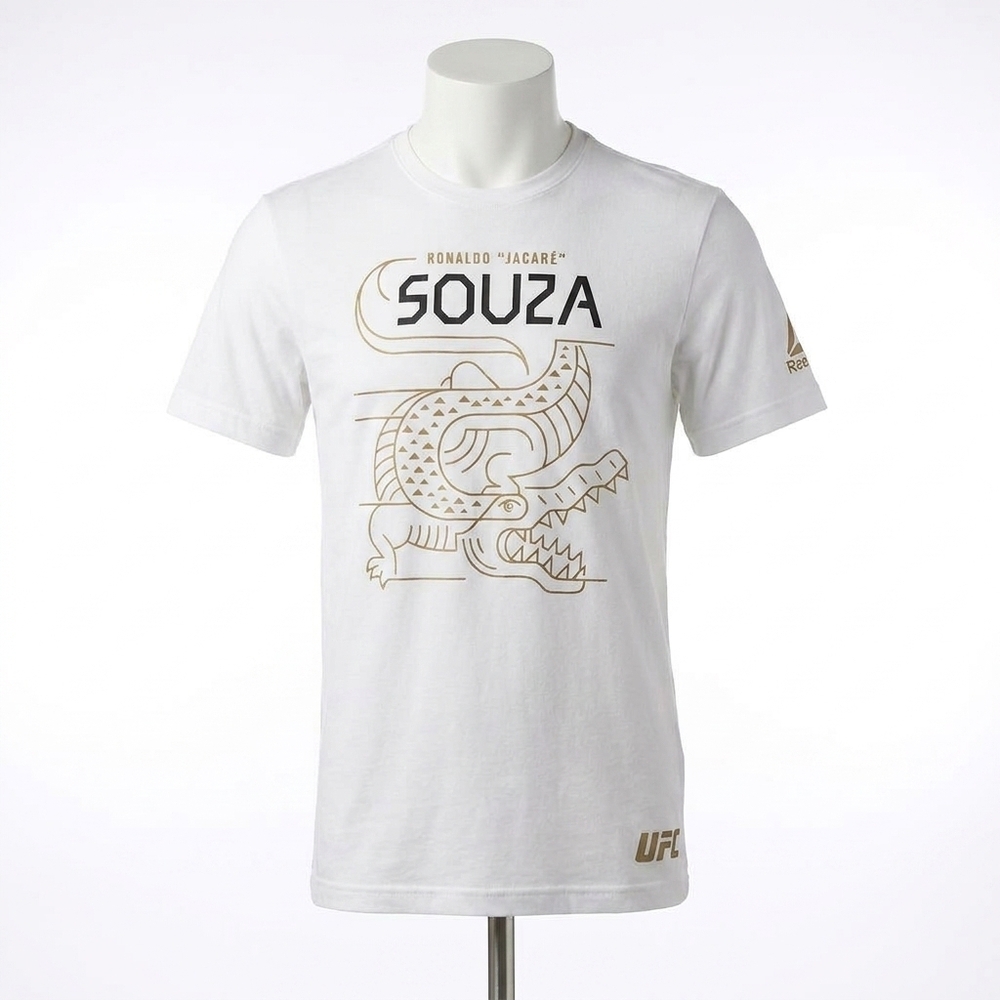 NEW REEBOK men's ronaldo souza fighter tee in white